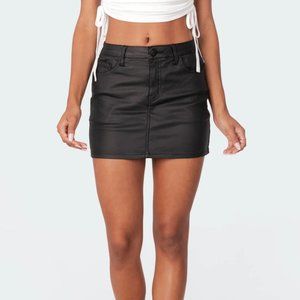 EDIKTED CARLY LOW RISE FAUX LEATHER MINI SKIRT NWT